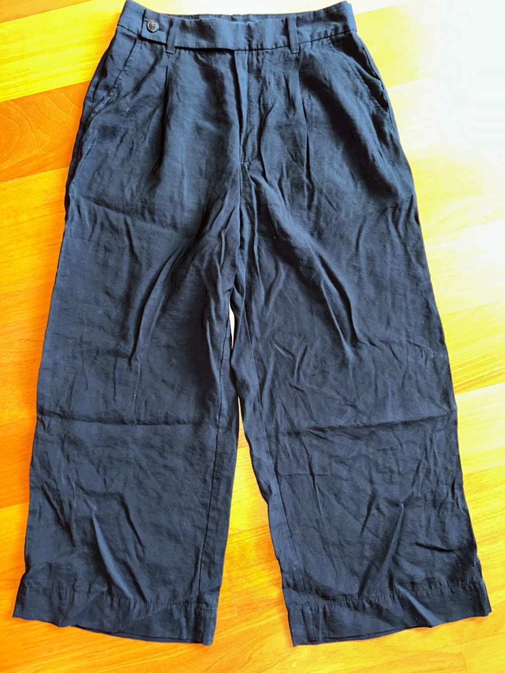 Madewell The Harlow Wide-Leg Ankle Pant in Softdrape Black Size 8